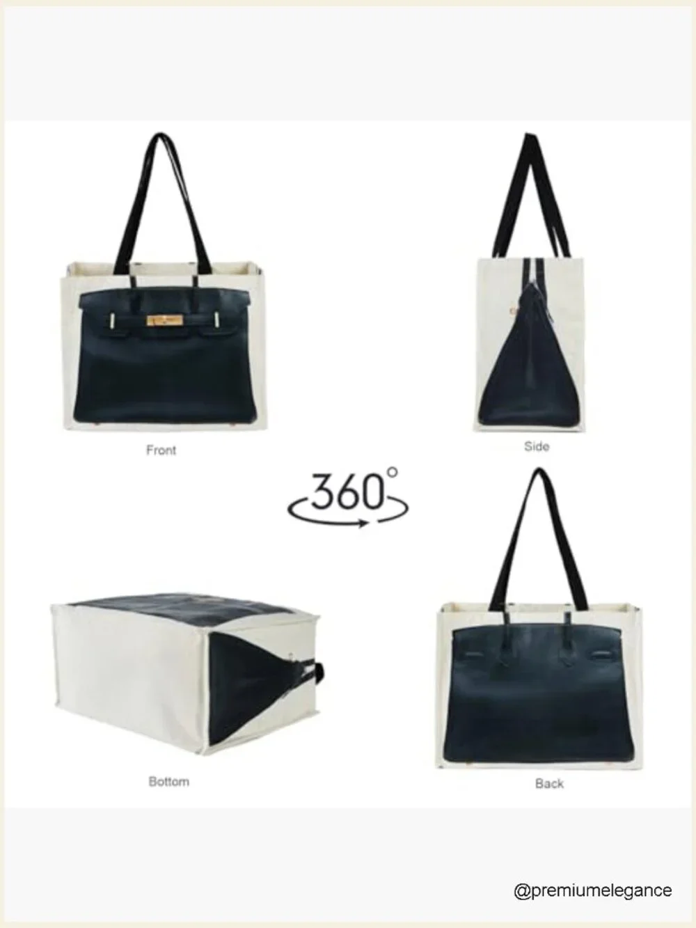 Canvas Tote with Fashion-Inspired Print – Spacious Foldable Carryall Bag